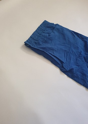 90s Tratt Mavi Nylon Vintage Jogger L - Görsel 3