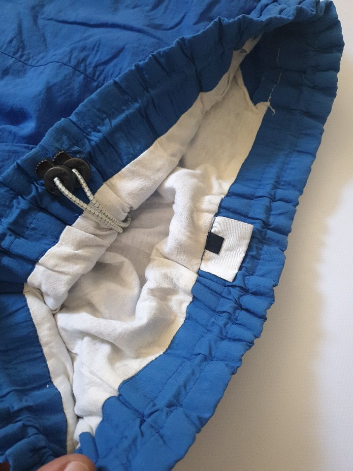 90s Tratt Mavi Nylon Vintage Jogger L - Görsel 4
