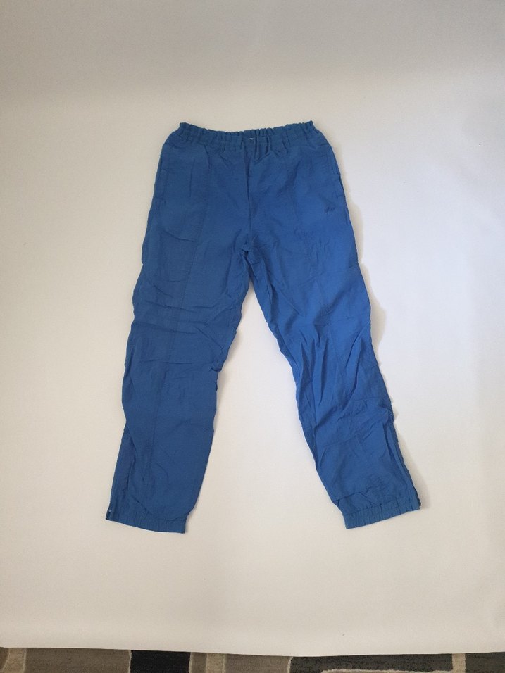 90s Tratt Mavi Nylon Vintage Jogger L - Görsel 2