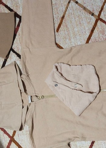 Defacto Kapüşonlu Bej Bebek Fermuarlı sweatshirt