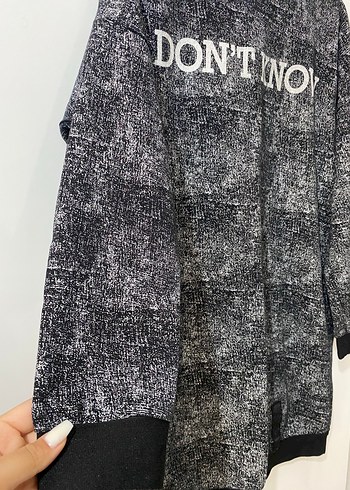 Diğer Gri Kadın Uzun Kollu Triko Sweatshirt