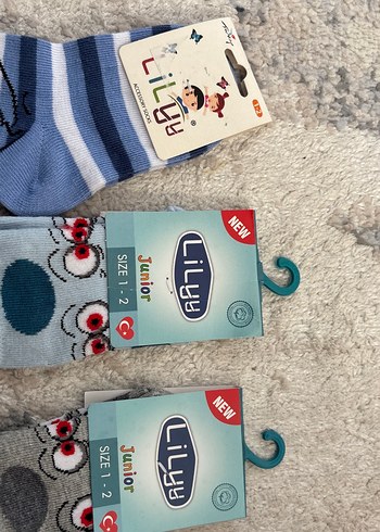 Junior LiLyy Nakışlı Gri Erkek Çorapları - Görsel 2