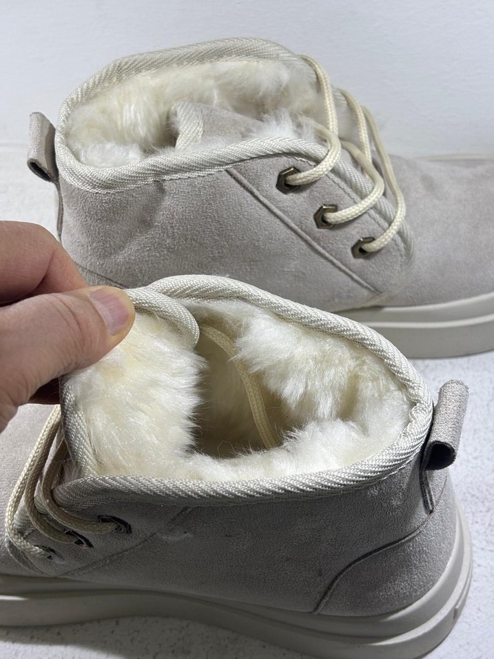 Erkek krem süet bot içi kürklü sıfır kutulu üretimden 40  44 ara - Görsel 3