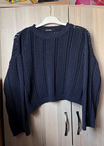 Lacivert Triko Kadın Kazak - Görsel 4