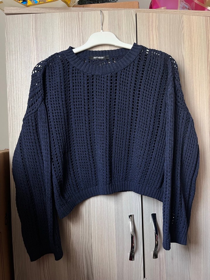 Lacivert Triko Kadın Kazak - Görsel 4