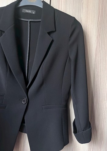Kadın Siyah Modern Klasik Blazer Ceket - Görsel 2