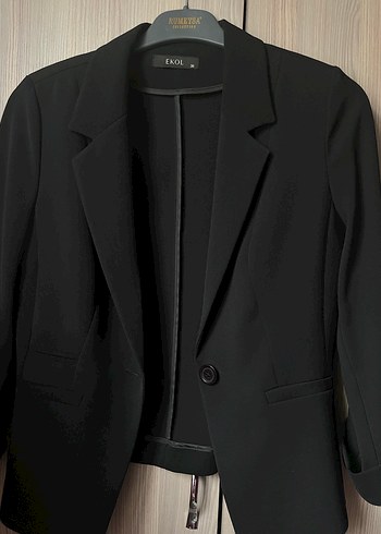 Kadın Siyah Modern Klasik Blazer Ceket - Görsel 4