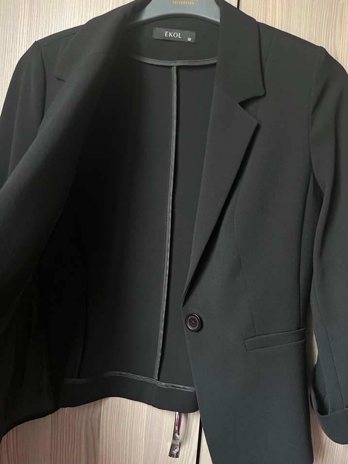 Kadın Siyah Modern Klasik Blazer Ceket - Görsel 3