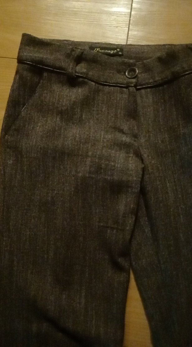 Kemerli Kahverengi Kadın Denim Kumaş Pantolon - Görsel 2