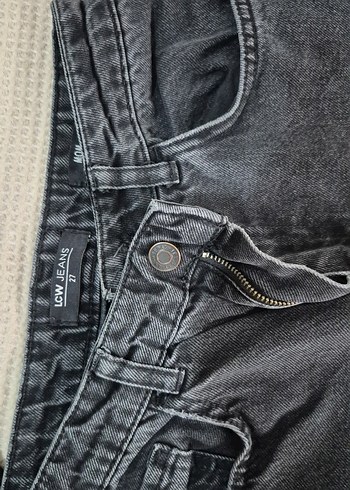 LC Waikiki Gri Midi Boy Rahat Kesim Kadın Kot Pantolon