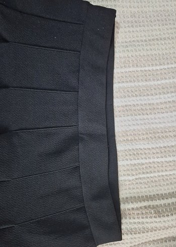 s Beden siyah Renk Kadın Siyah Pilili Mini Etek