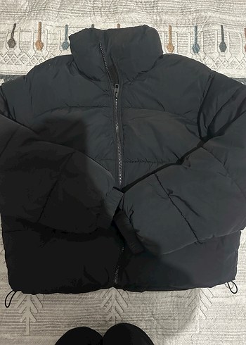 Siyah Fermuarlı Kadın Kışlık Mont - Görsel 2