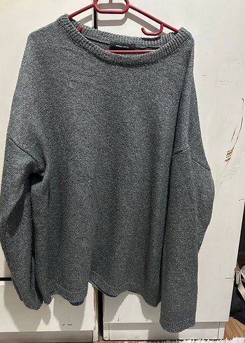 Gri Kadın Triko Kazak - Görsel 3