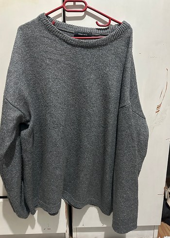 Gri Kadın Triko Kazak - Görsel 2