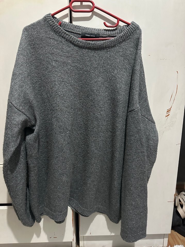 Gri Kadın Triko Kazak - Görsel 2