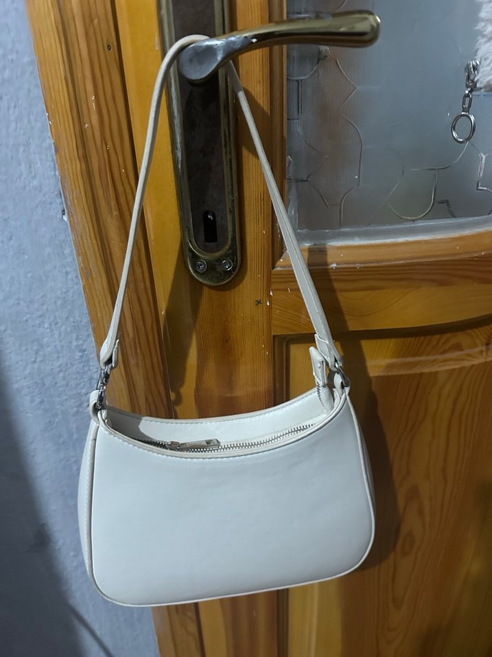 Bej Deri Kadın Omuz Çantası - Görsel 3