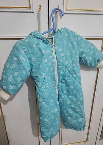 Mavi Baskılı Fermuarlı Bebek Tulumu - Görsel 2