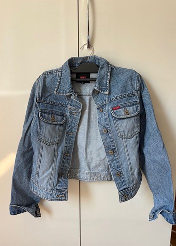 Düğmeli Kadın Mavi Denim Ceket