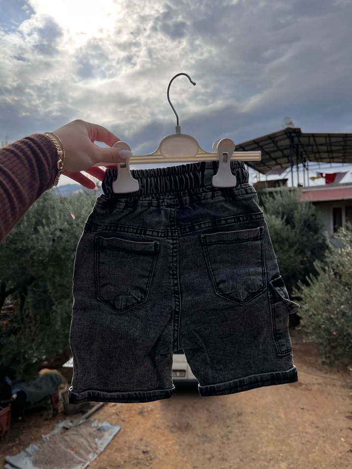 Erkek çocuk Gri Batik Desen  Şort - Görsel 2