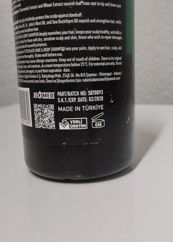  Beden TTO Thermal Black Saç ve Vücut Şampuanı 250 ml