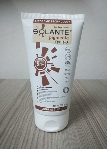 Solante pigmenta tinted güneş kremi