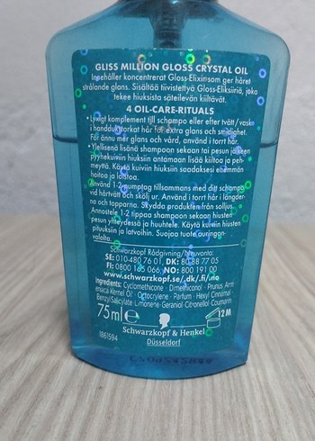 Gliss Million Gloss Crystal Oil Saç Bakım Yağı - Görsel 4