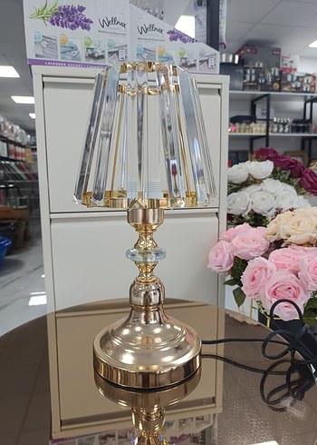 Altın Renkli Kristal Detaylı ABAJUR