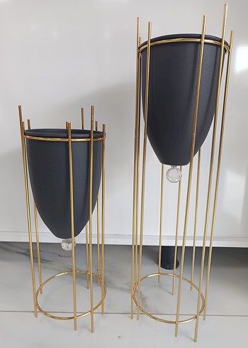 Siyah Altın Metal Dekoratif ikili salon süsü
