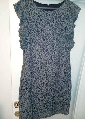 ofis elbisesi kusursuz güpürlü - Görsel 3