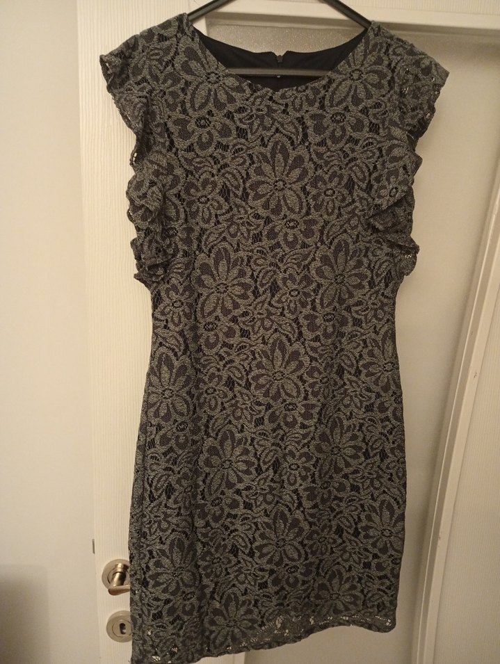 ofis elbisesi kusursuz güpürlü - Görsel 4