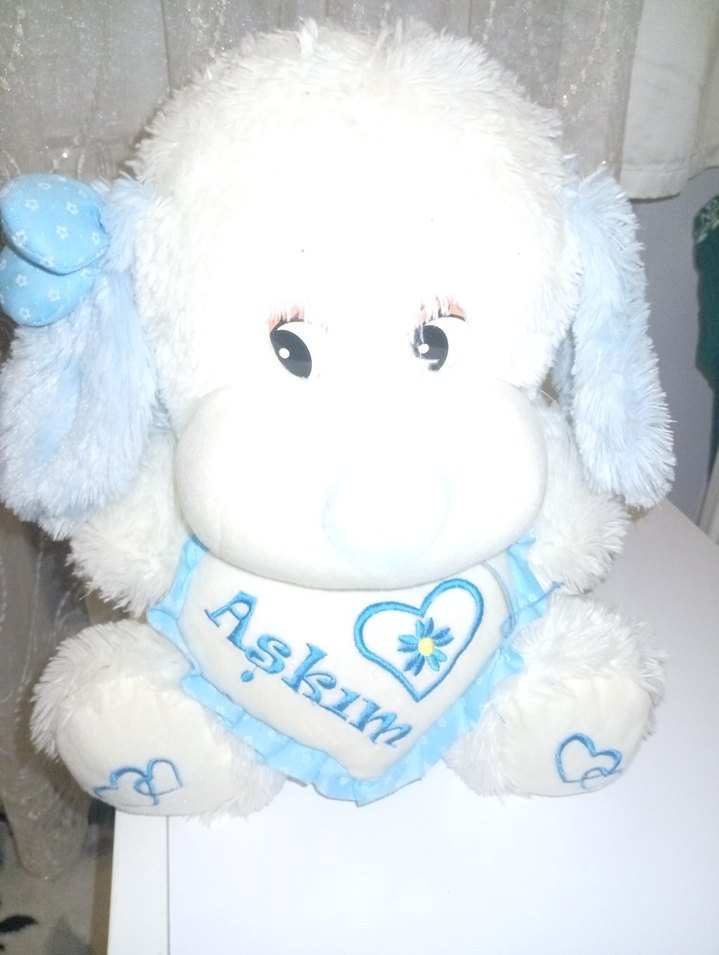 Mavi Pastel Peluş Oyuncak Kuzu - Görsel 3