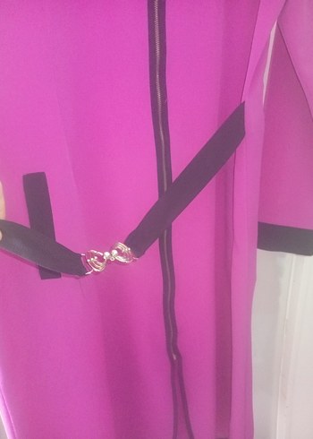 Fermuarlı Uzun Fuşya tunik - Görsel 3