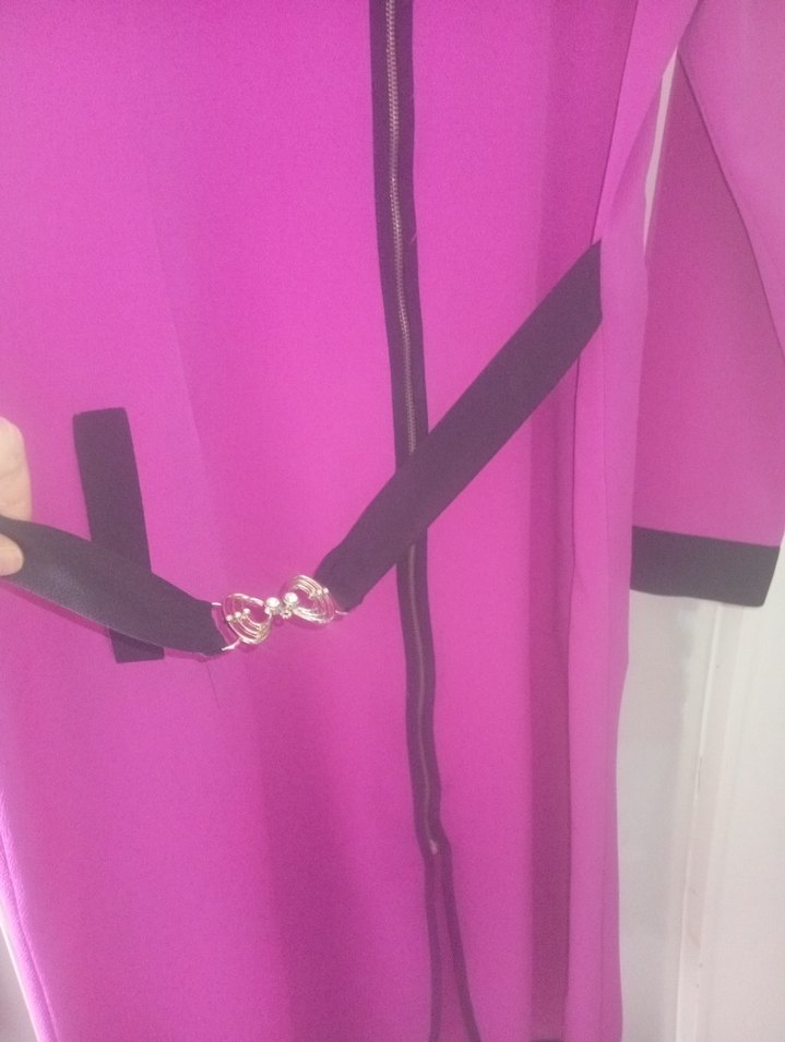 Fermuarlı Uzun Fuşya tunik - Görsel 3