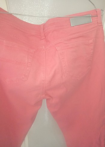 Pembe Rahat Kesim Kadın kot Pantolon - Görsel 5