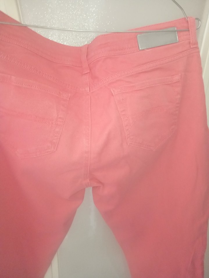 Pembe Rahat Kesim Kadın kot Pantolon - Görsel 5