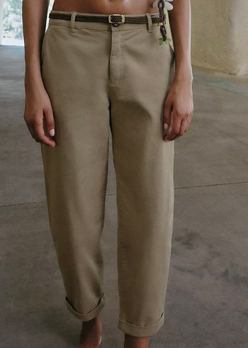 Kemerli chino pantolon