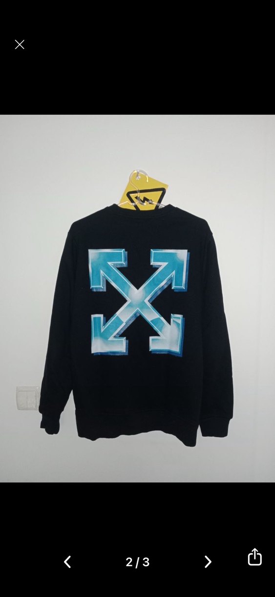 Off-White Siyah Baskılı Sweatshirt - Görsel 2