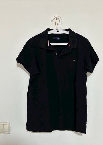Tommy Siyah Pamuklu Polo Tişört - Görsel 3