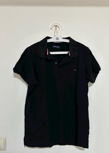Tommy Siyah Pamuklu Polo Tişört - Görsel 2