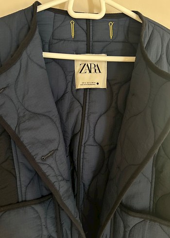 m Beden mavi Renk Zara Düğmeli Mavi Midi Kadın Ceket