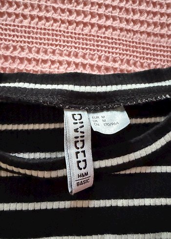 Kadın Siyah Çizgili T-shirt - Görsel 2