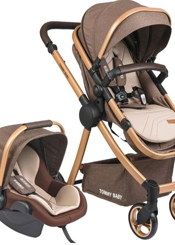 Tommy Baby Kahverengi Gri Bebek Arabası