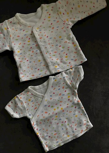 Renkli Desenli Yenidoğan Bebek Üçlü Takım - Görsel 2