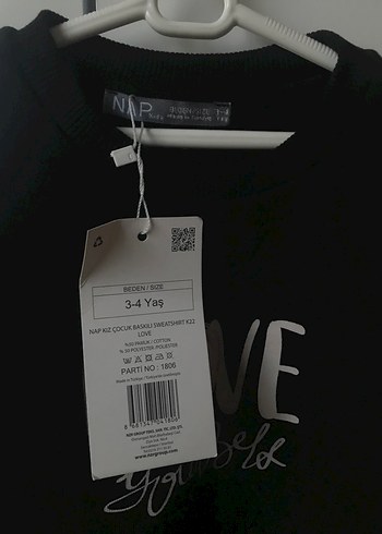 Siyah Sweatshirt 3-4 yaş - Görsel 2