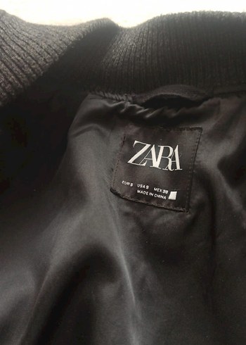 Zara Siyah Fermuarlı Kadın Ceket