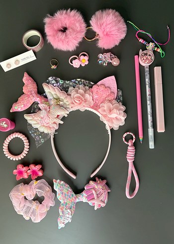 Zara Dantel Detaylı Pembe Çocuk Saç Aksesuarları