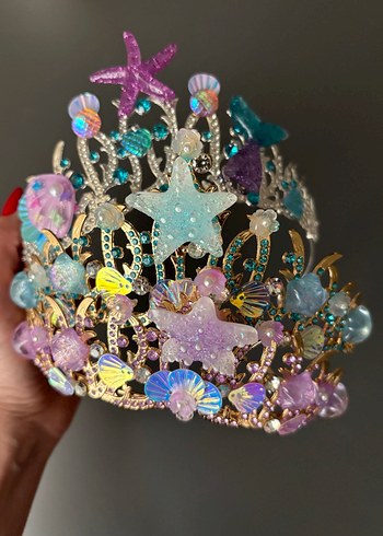 Mor Payetli Deniz Temalı Taç - Görsel 3