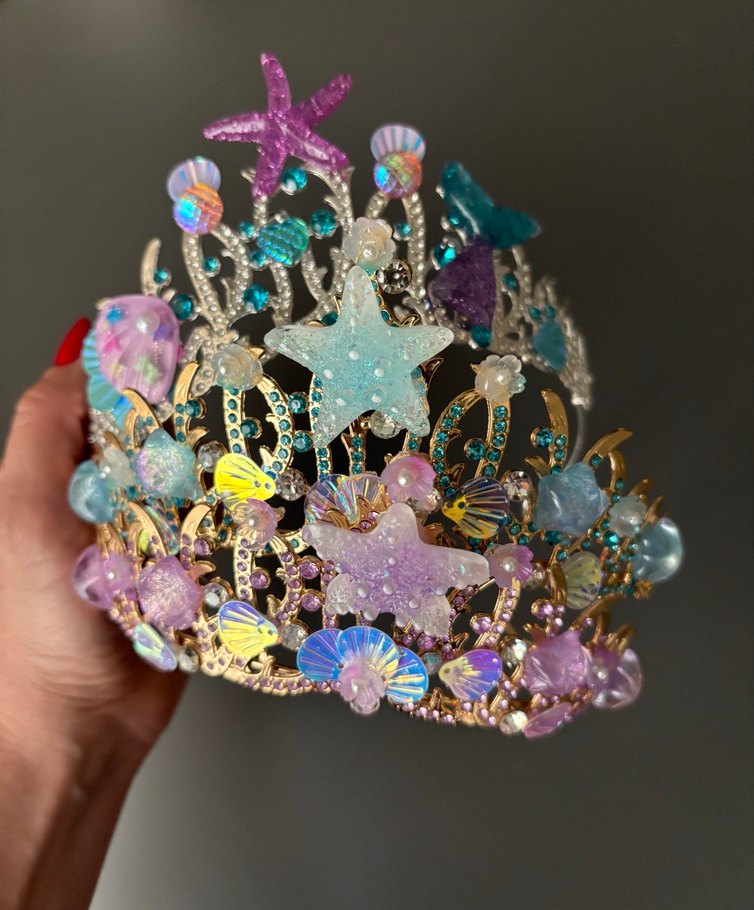 Mor Payetli Deniz Temalı Taç - Görsel 3