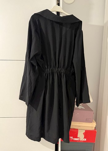 Siyah Midi Uzun Kollu Salaş Kadın Elbise - Görsel 2