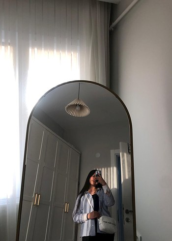 Zara mavi çizgili kadın gömlek